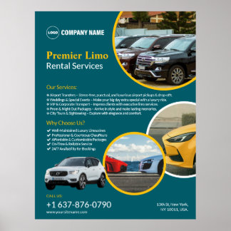 Serviços de Aluguel de Carros Poster Personalizado