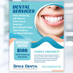 Serviços de Dentista Dental com Folheto de Oferta<br><div class="desc">Você é dentista vendendo serviços dentários em seu consultório? Este é um folheto perfeito que o ajudará a mostrar seus serviços,  oferecer um especial e fazer negócios.</div>