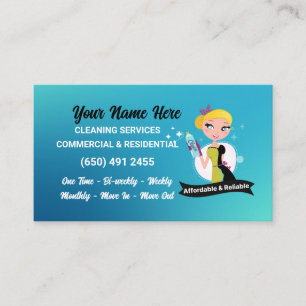 Serviços de limpeza de cartão de visita