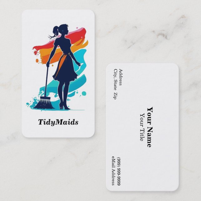Serviços de Limpeza de Casa Cartão de visita (Frente/Verso)