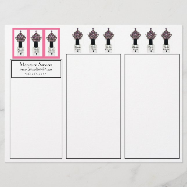 Serviços De Manicura De Três Dobras (Frente)