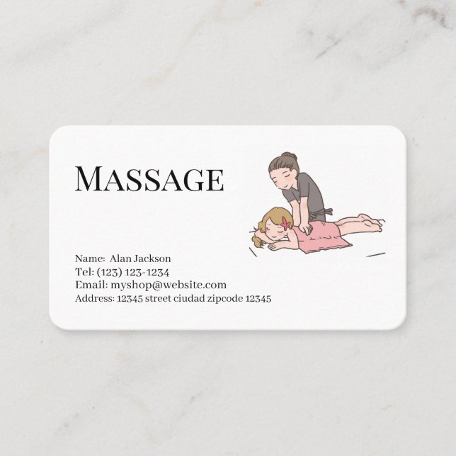 serviços de massagem cartão de visita editável (Frente)