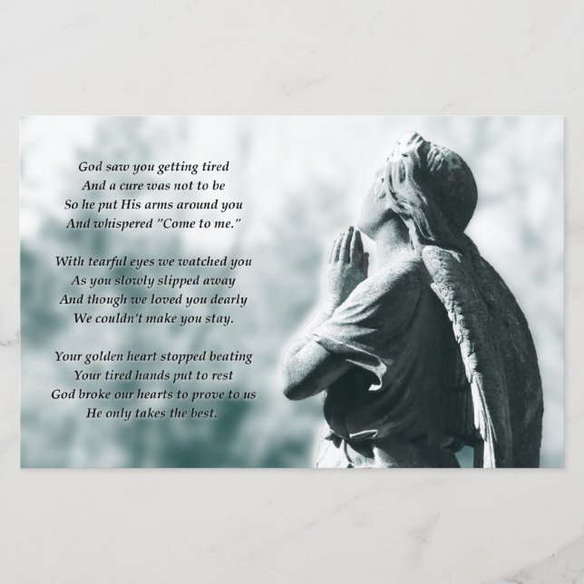 serviços de memorial de oração de anjo (Frente)