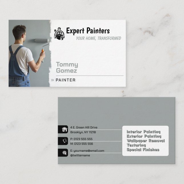 Serviços de pintura | Cartão de visita de pintores (Frente/Verso)