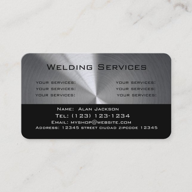 Serviços de soldadura Cartão de visita editáveis (Frente)