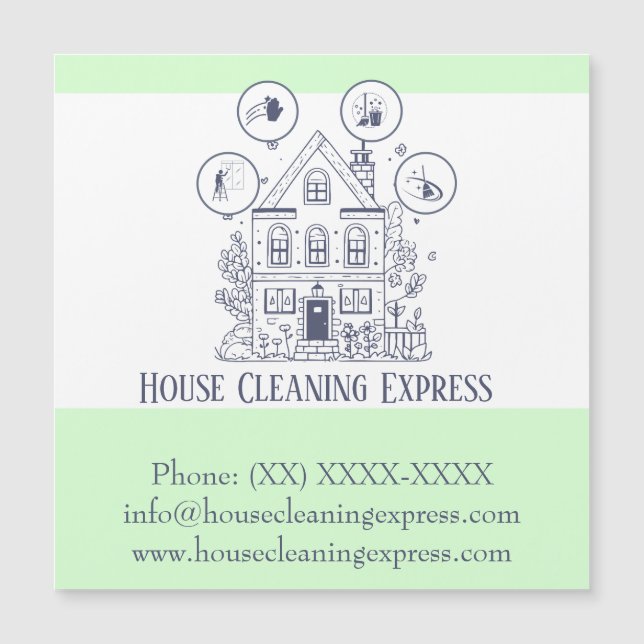 Serviços domésticos de limpeza de casas charmosos  (Frente)