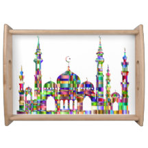 Servindo a bandeja com design de mesquita de prism