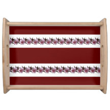 Servindo bandeja - Plum Blossoms em tiras brancas