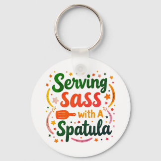 Servindo Sassy com uma Chaveiro Espátula