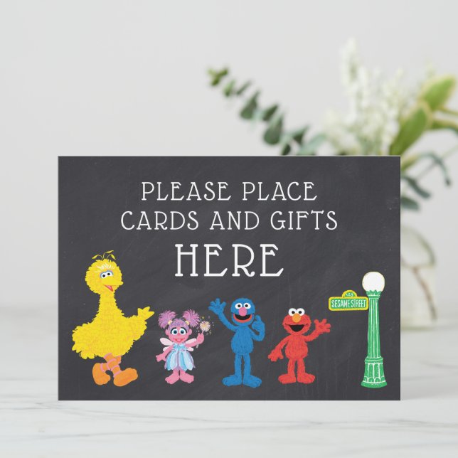 Sesame Street Pals Chalkboard | Cartões e presente (Em pé/Frente)