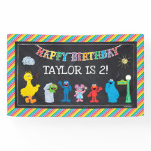 Sesame Street Pals Chalkboard Rainbow Aniversário
