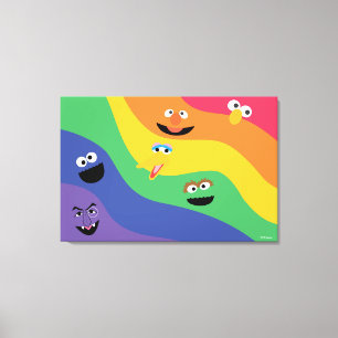 Sesame Street Pals Rainbow Estendido Canvas Impres