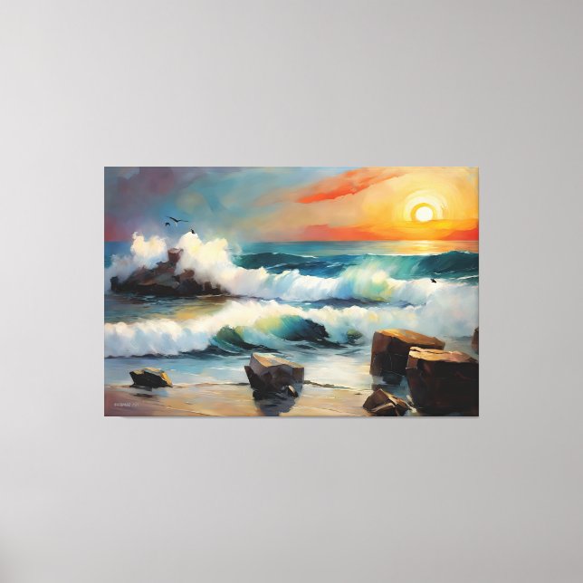 SESCP_25_0005 Seascape Seagulls Art Canvas Impress (Frente)
