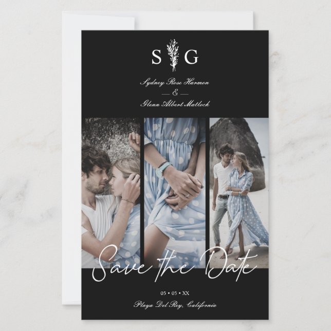 Sessão de Noivado de Colagem de Fotos do Casamento (Frente)