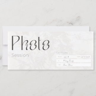 Sessão fotográfica, cartão-presente de fotografia