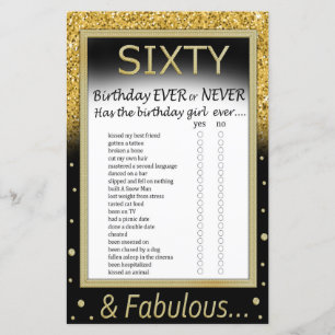 Sessenta aniversários Nunca ou Nunca Jogo