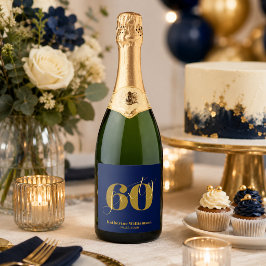 Sessenta Elegantes Azul & Dourado 60º Aniversário