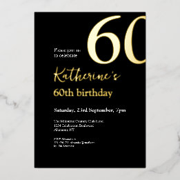 Sessenta Festa de Aniversário de 60 Anos Preta e D