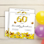 Sessenta flores florais 60º Convite de aniversário<br><div class="desc">Um belo convite de aniversário com um arranjo de flores amarelas. — Você pode mudar o texto facilmente. Use a opção 'Personalizar' e adicione apenas o texto desejado às caixas. Ou faça-os vazio se você não quiser um texto adicionado. Se você quiser fazer outras personalizações, como alterar a fonte, a...</div>