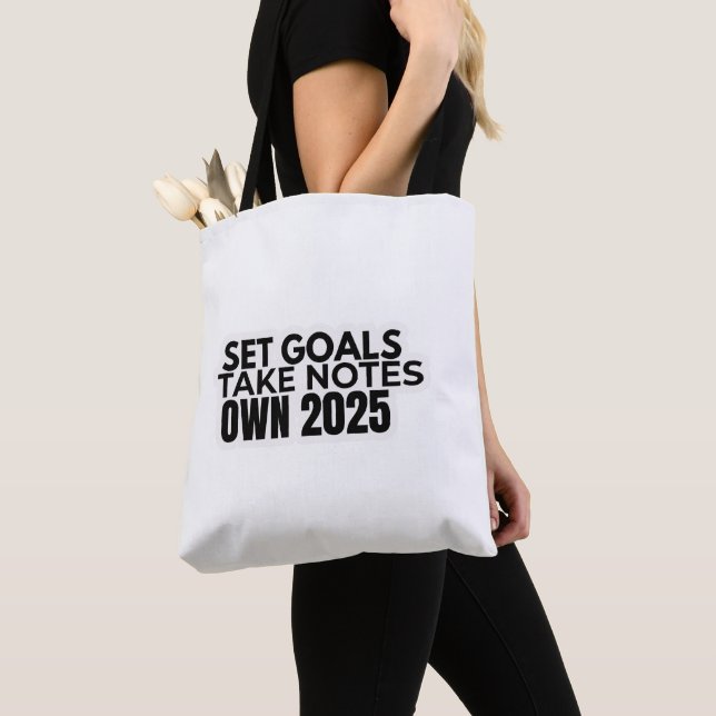 Set Goals. Take Notes. 2025 Tote Bag (Close Up)