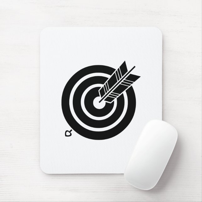 Seta atinge uma Mouse pads redonda de destino (Com mouse)