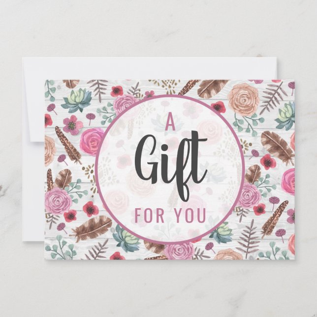 Seta de Penas Rusticas de Boho Chic Boho Certifica (Frente)