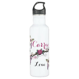 Seta e flores Garrafa de água de aço inoxidável