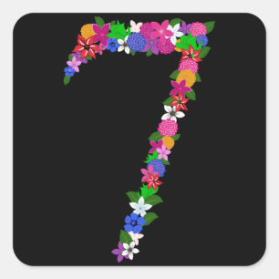 Sete adesivos com número flexível