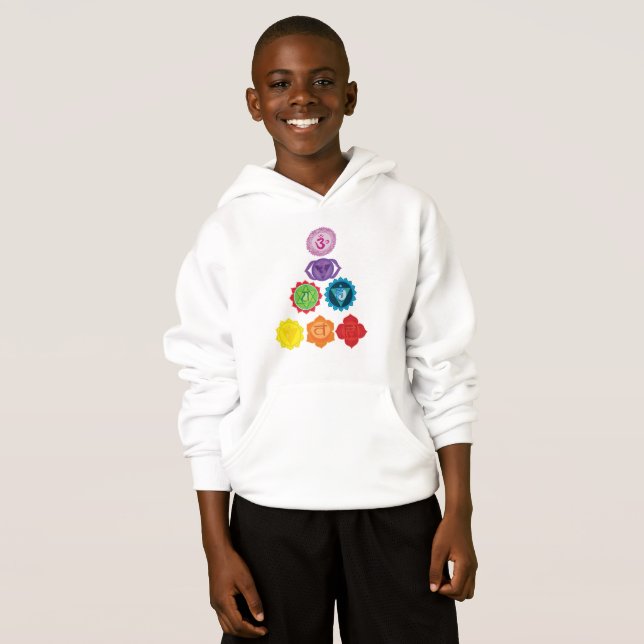 Sete Chakra Yoga Kids'HanfortBlend® Hoodie (Frente Completa)