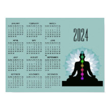 Sete Chakras Yoga Design 2024 Calendário Poster