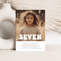 Sete - Convite de Aniversário para Foto em Groovy