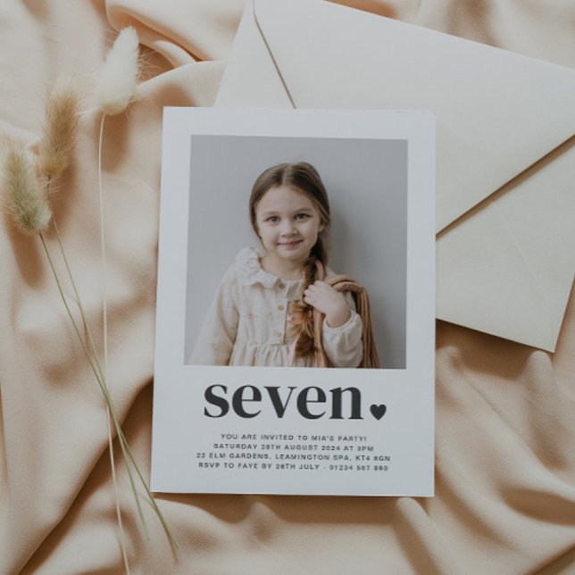 Sete Corações - Convite de Aniversário para Foto Q (Criador carregado)