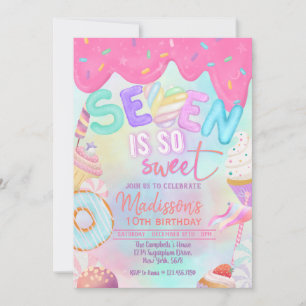 sete é tão doce convite do Marshmallow