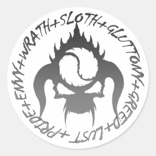 Sete pecados mortais Adesivos com 20 folhas