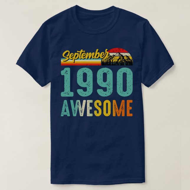 Setembro 1990 Camisa de Presente de Aniversário Vi (Frente do Design)