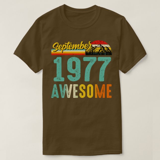Setembro de 1977 Camisa de Presente de Aniversário (Frente do Design)