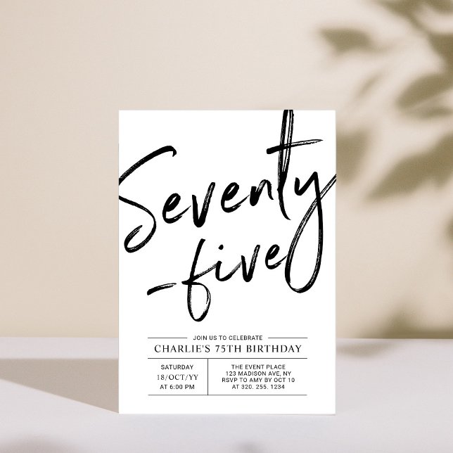 Setenta e cinco modernos Convites de aniversário 7 (Criador carregado)
