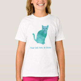 Seu Abstrato de Texto Turquoise camisetas de Gato