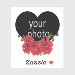 Seu adesivo fotográfico, sua foto, flores, feriad