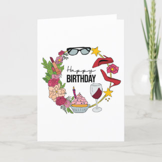 Seu Cartão de Aniversário Divertido De Mulheres Mo