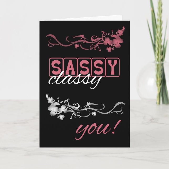 Seu Cartão de Aniversário Sassy com Flor Misturado (Frente)
