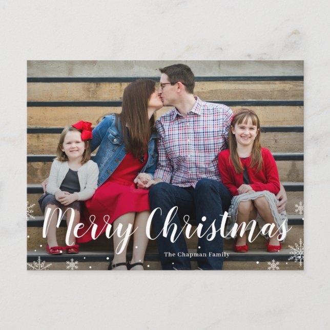 Seu cartão de Natal com Saudação de Inverno (Frente)