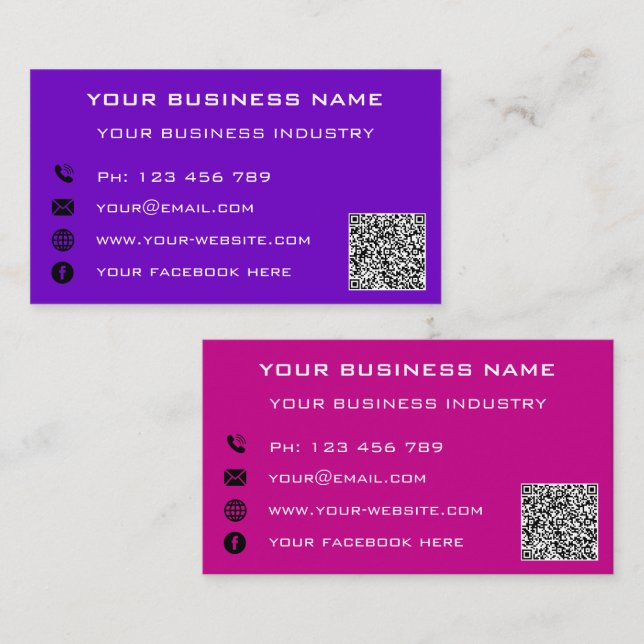 Seu Cartão de visita da Empresa de Texto de Inform (Frente/Verso)