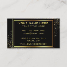 Seu Cartão de visita preto Dourado com texto do Ou