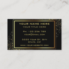 Seu Cartão de visita preto Dourado com texto do Ou