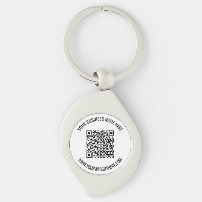 Seu Chaveiro de código QR com texto personalizado (Frente)