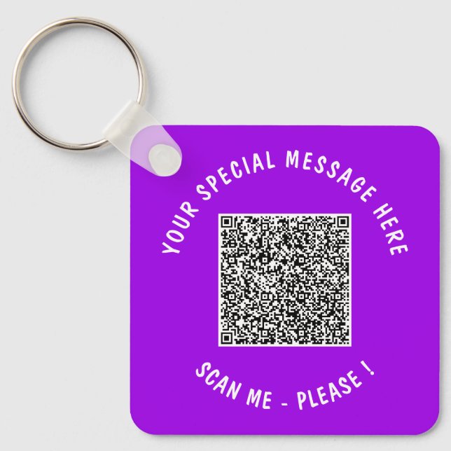Seu Chaveiro de Texto Personalizado do Código QR o (Frente)