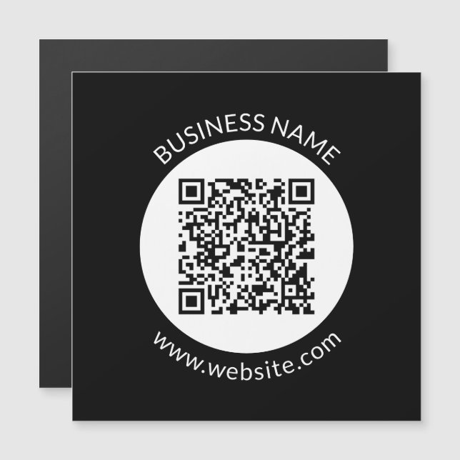 Seu código QR carregado | Texto e Cores Editáveis (Frente/Verso)