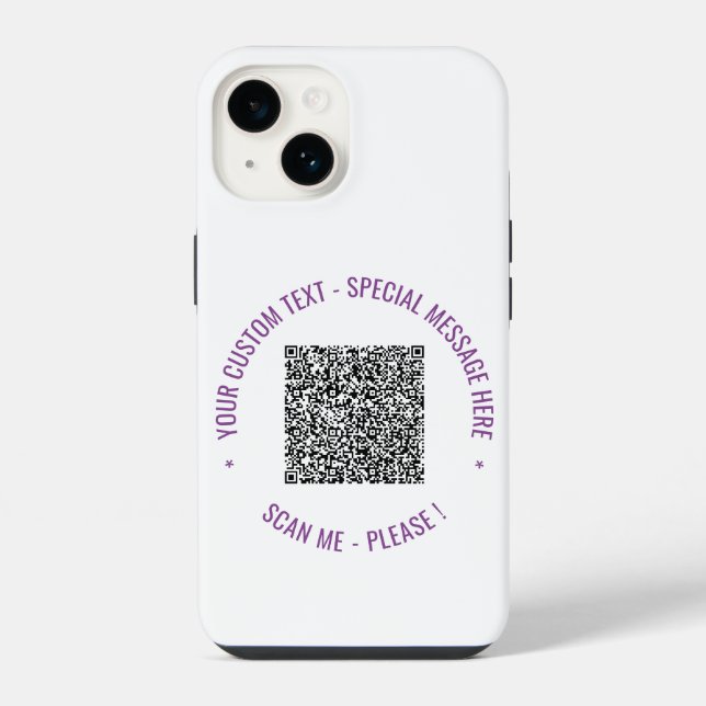 Seu Código QR e Estojo de iPhone de Cor Personaliz (Verso)