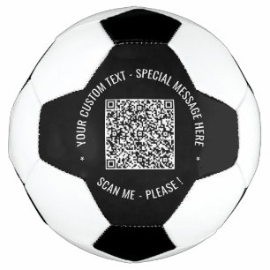 Seu código QR e Modelo de bola de futebol de texto